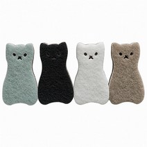 모던앳 고양이 스펀지 수세미 세트, 1개, 4개입