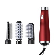 고데기 3 in 1 멀티 에어 스타일러 에어브러쉬 매직기 아이롱 롤드라이기 빗드라이기 브러쉬고데기 판고데기 웨이브 뽕고데기 빗고데기, 오규 레드