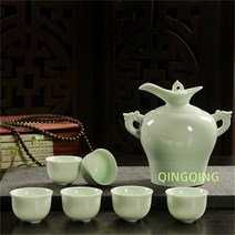 해외 도자기백황열주온기주전자따뜻한술기구가열주사용주전자잔 Wstug 증정