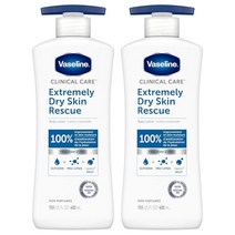 바세린 Vaseline 건성 용 로션 - 임상 케어 건조한 구조 바디 모이스처라이저 글리세린 수분 공급 지질 젤리 382.7g(13.5온스) Ea 함유 여성 남성용 (2팩)1436