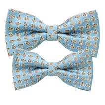 타이타이 블루7멀티컬러 소프트 필 캐주얼 페이즐리 쟈가드 아빠와아들 매칭 보타이 세트 CP3265