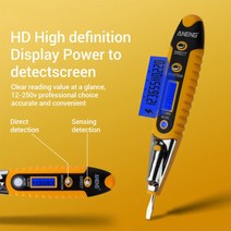 검전기펜접촉 전류전압측정 펜 12-250V AC 전압 검출기 미터 볼트 전류 전기 테스트 연필, 한개옵션0