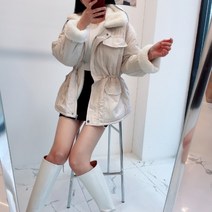내가찾던그핏!! 전체밍크안감 퀼팅 스트링 밍크 퍼 숏 패딩 연말룩