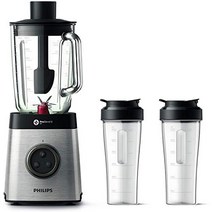 독일 필립스 HR3655 00 블렌더1400와트 ProBlend 6 3D 기술 2리터 유리 용기 컵 2개 식기세척기 사용 가능 스테인리스 스틸