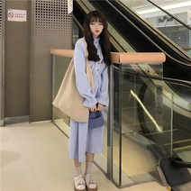 위위브렌 여성용 캐주얼 빅사이즈 긴팔 롱원피스