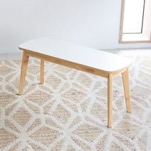 크림우드 940X350 2인 화이트 주방 식탁 벤치 HPM