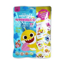 핑크퐁 아기상어 아이비타C.D 30정 1개/복숭아맛 어린이간식선물 유아 키즈비타 랜덤스티커