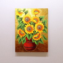 골드디자인 부자되는그림 수작업 금박 해바라기 유화 그림액자 BEST 5종 모음
