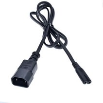 IEC 320 C18-그림 8 C7 연장 코드 (PDU/UPS 용) C14 2 핀 남성-C7 플랫 콘센트 소켓 전원 어댑터 케이블 18AWG 130cm, 01 130CM