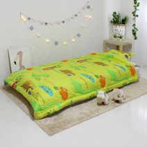 [키즈돔] [침대] 공룡파크 면극세사이불 패드세트:그린 (차렵이불+극세사패드+베개커버)