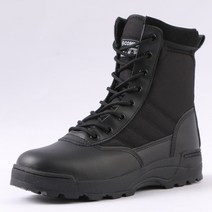 미국 군사 가죽 부츠 남성용 야외 전투 보병 전술 발목 사막 사냥 작업, 37, [02] Black High