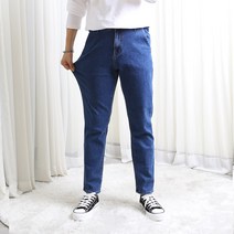 워싱스판 히든밴딩 테이퍼드핏 블루 청바지(CUDG6032)