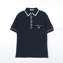 [교복몰] 네이비 흰색라인 생활복 카라티(매현중)-마크있음