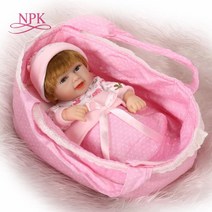 [브리튼] 26cm 미니 애착인형 트윈스 리본돌 인형 실리콘 소년 보네카, [02] pink
