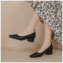 ANYOU 여성용 로퍼 안정된 굽 만능 코디 하이힐 로퍼