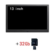 전자액자 13 인치 고화질 디지털 사진 프레임 알루미늄 합금 쉘 초박형 LED 전자 앨범 LCD 영화 비디오 플레이어, [04] AU 플매트 카펫 러그, [12] Black 32G