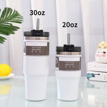 20oz 30oz 아이스 폭군 컵 자동차 휴대용 이중 절연 304 스테인레스 스틸 빨대 머그 텀블러 물과 커피용 보온병, [02] 30oz-887ml, [02] green
