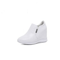 Makone 웨지힐 진피 키높이 흰색슈즈 여성봄 뉴타입 여행 캐주얼 여성신발 운동 슬립온 단화