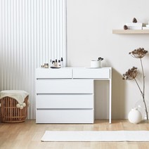 [물결거울추가구성가능] 파로마 클레오A 수납화장대 / 거울은 고객님들 마음대로 하부장만 판매 / 화장대, 화장대 단품 (화이트)