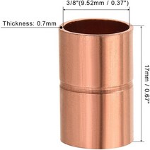 uxcell 스트레이트 구리 커플링 피팅 용접 조인트 HVAC 에어컨용 파이프 내경 9.52 mm 2개, 한개옵션0