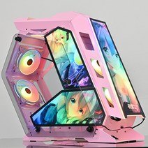 오픈형 빅타워케이스 강화유리 컴퓨터 PC방 케이스, 작은 커피 단일 섀시 공식 규격