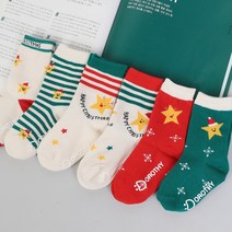 M 별산타 크리스마스 산타양말 6족세트/겨울/아동/유아/아기/키즈/어린이/남아/여아/선물세트