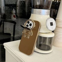 도금 만화 우주 비행사 전화 케이스 아이폰 14 12 13 11 프로 최대 14 플러스 카메라 보호 뒤 표지