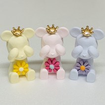 호두마루샵 데이지꽃베어브릭석고방향제 돌웨딩답례품 단체퇴사개업선물 석고방향제/오퓨저, 일반_옐로우(블랙체리)