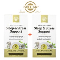 (1+1) 솔가 Sleep & Stress L 테아닌 허브 3종 발레리안루트 홉 패션플라워 추출물 30 베지캡슐 2팩