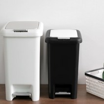 손잡이달린 무소음 투버튼 페달휴지통 15L 20L 사각 심플 인테리어 쓰레기통, 손잡이페달20L 그레이