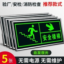 주차금지 안전표지판 안전 출구 표지 화재 표지 표지 스티커 안전 채널 표지 발광 자발광 형광 표지 표지 지상 랜드 마크 탈출 경고 비상 대피 표지 스티커, 실버 에지 농축 안전 계단 우측 하단 5매, 13x31.5cm