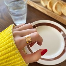 갤러리젬 14K 18K 심플 평반지 이니셜 레터링반지