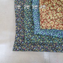 원단스토리 36수 리투아니아린넨 꽃나염, 2번 민트색꽃