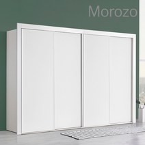 [모로조] 서울무료배송/ 라오르 12자(3390mm) 슬라이딩장농(이불장2통+양복장2통)붙박이장/수납장/드레스룸/옷장/가구, 01) 화이트(무광)