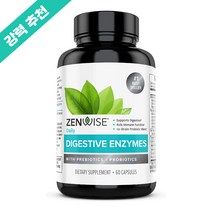 젠 와이즈 헬스 데일리 다이제스티브 엔자임 소화 효소 프리바이오틱스 프로바이오틱스 60캡슐 유산균 10억 이눌린, 1개, 기본