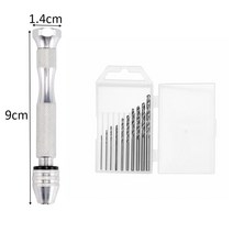 쥬얼리 공예 핸드 핀 홀 드릴 주얼리 드릴링 리머 척 클램프 0.8-3.0mm 미니 트위스트 수지 몰드 도구 1 세트, [05] Silver Set
