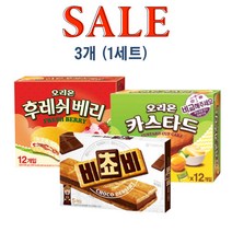 오리온 비쵸비 125g 1개 + 후레쉬베리 12p 336g 1개 + 카스타드 12p 276g 1개, 1세트(총3개)