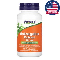 Now Foods 나우푸드 아스트라갈러스 황기 추출물 500 mg 90캡 Astragalus Extract 90 Veggie, 1개