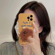 에이와이 곰돌이 아크릴 스마트톡 귀여운 그립톡, 브라운