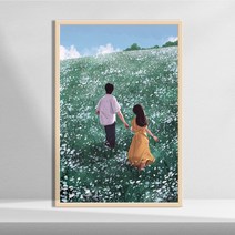 700 작가 (봄봄봄) 아트 캔버스 액자 거실 장식 카페 인테리어 소품 집들이선물, 화이트