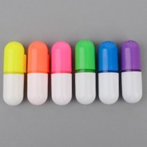 미니 형광펜 디자인 파스텔 형광펜 귀여운 볼펜 마킹펜 6색 / 옵션선택, 알약 디자인 1개