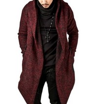 목도리증정 남자 연예인 아우터 특이한 개파카 보세 후드 레드 점퍼 망토 재킷 정장 오버핏 코디 판초