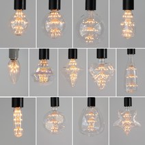 포커스 FOCUS LED눈꽃 엘디자인램프 감성램프 카페램프 클래식램프 에디슨램프, G80볼구-2w-전구색-E26, 1개