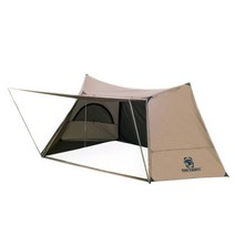 OneTigris SOLO HOMESTEAD 캠핑 텐트 Bushcrafters Survivalists 사냥 준비를위한 텐트 폴이있는 싱글 셸터, 브라운