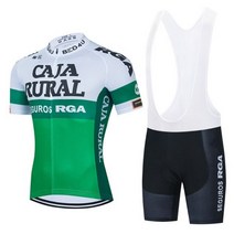 팻바이크 펫바이크 광폭타이어 바퀴큰 자전거 2023 CAJA RURAL 사이클링 슈트 팀 셔츠 의류 저지 세트 탑스 자켓 빕 반바지 Maillot Kit Clothes 20D Bi, 2_3XL