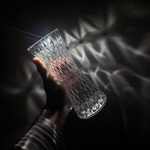 인테리어꽃병 북유럽꽃병대형 빈티지화병 크리스탈 테이블 램프 드롭 배송 로즈 다이아몬드 침대 머리맡 침실 USB 터치 분위기 야간 조명 라이트 316 가지 색상, Small waist Lamp+3 색상 Plug in