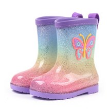 반짝이 나비 레인보우 공주 아기 유아 아동 여아 초등 레인부츠 장화