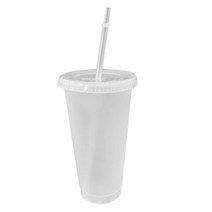 재사용 가능한 플라스틱 컵 700ml 텀블러 뚜껑 포함 투명 물 빨대 콜드 음료 주방 액세서리 1 개, CHINA, 1pcs