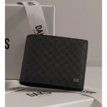 닥스 은은한 DD 로고 패턴 클래식 남성 소가죽 반지갑 (선물포장)