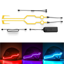 오토바이 스쿠터 킥보드 헬멧 DIY 튜닝 LED 스티커, 헬멧 LED 옐로우